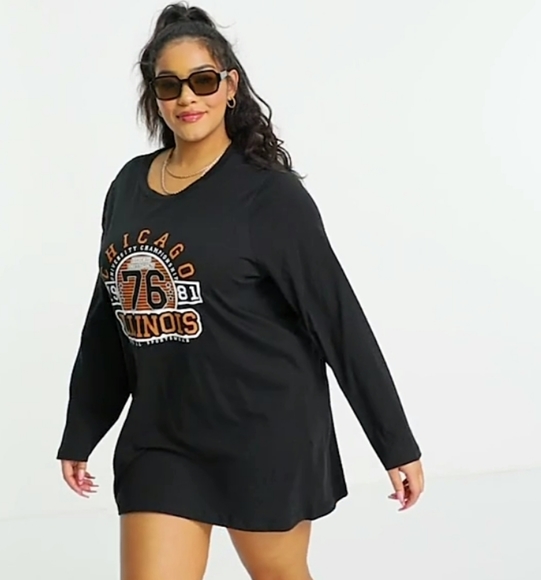 New 💯% Organic COTTON Noisy May lounge tunic long line t-shirt  #A184N - Picture 1 of 8